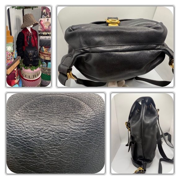 VERSACE BLACK LEATHER BACKPACK! - Picture 8 of 17